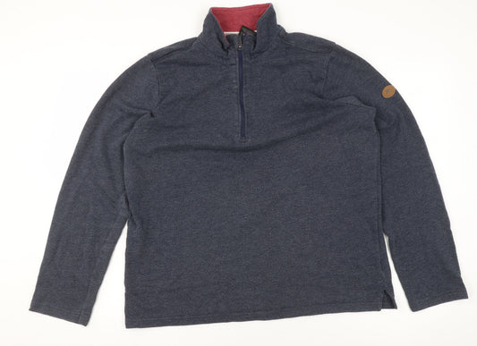 Mens UK L Regular Trespass Blue Pullover Sweatshirt