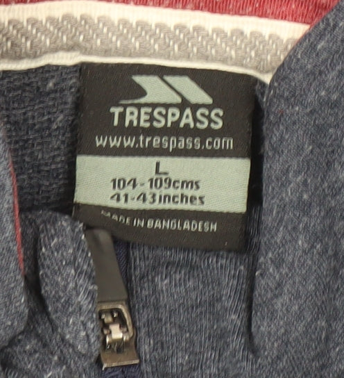 Mens UK L Regular Trespass Blue Pullover Sweatshirt