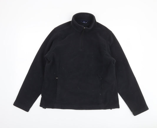 Womens UK 10-12 Regular Lands' End Black Pullover Sweatshirt