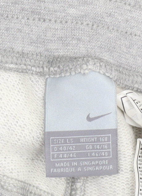 Nike Women’s Grey Fleece Sweatpants L Elastic Waist Casual Trousers