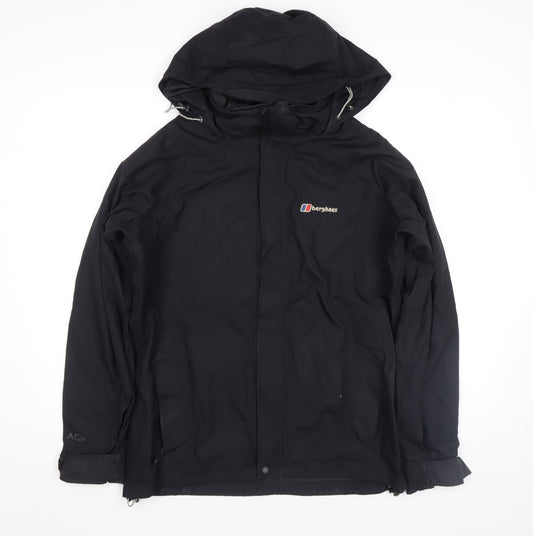 Berghaus Men's Black Waterproof Hooded Rain Jacket Size S