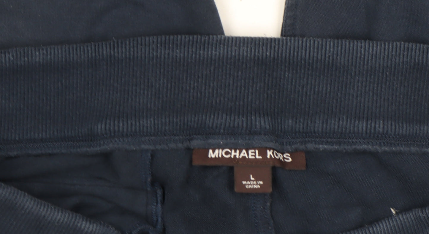 Michael Kors Men's Blue Jogger Trousers Size L Cotton Blend