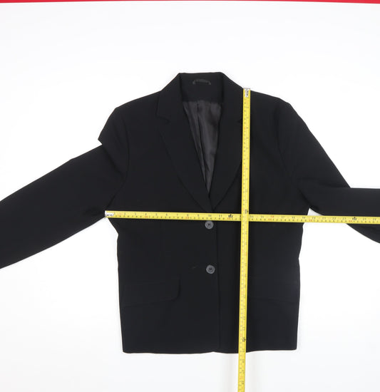 Maxx Women's Black Regular Fit Two-Button Notch Lapel Blazer Size 14