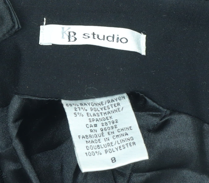 KB Studio Women's Black Lace Pencil Skirt Size 12 Stretch Lined