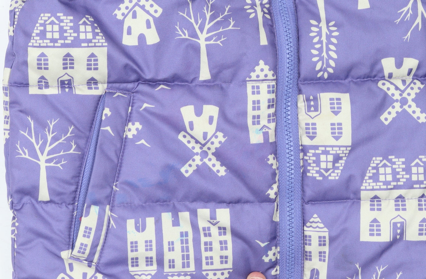 Additional view of Kite girls’ purple puffer waistcoat 8 years quilted polyester zip up