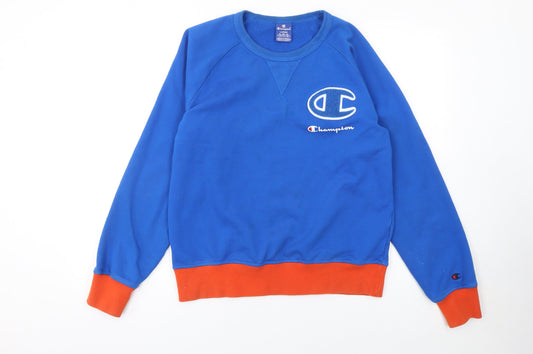 Mens UK L Regular Champion Blue Pullover Sweatshirt
