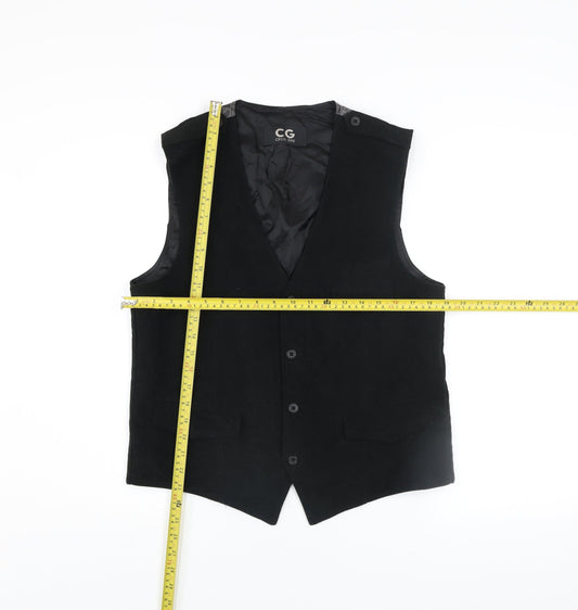 Cecil Gee Men's Black Cotton Waistcoat Medium Formal Lined