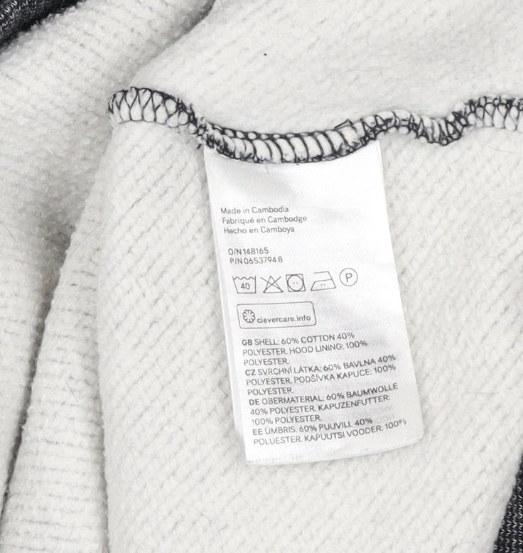 H&M L.O.G.G. Mens Grey Pullover Fleece Hoodie Size M Regular Fit