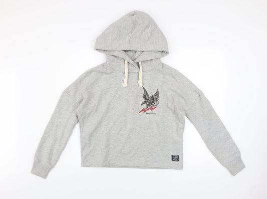 Womens UK 6 Regular Superdry Grey Pullover Hoodie