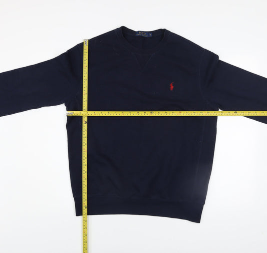 Ralph Lauren Men's Blue Embroidered Logo Crew Neck Sweatshirt M