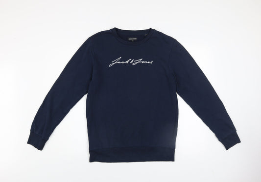 Mens UK S Regular JACK & JONES Blue Pullover Sweatshirt