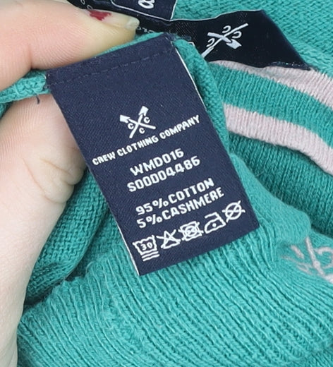 Additional view of Crew Clothing Women's Green, size 8, V-Neck Cotton Cashmere Sweater