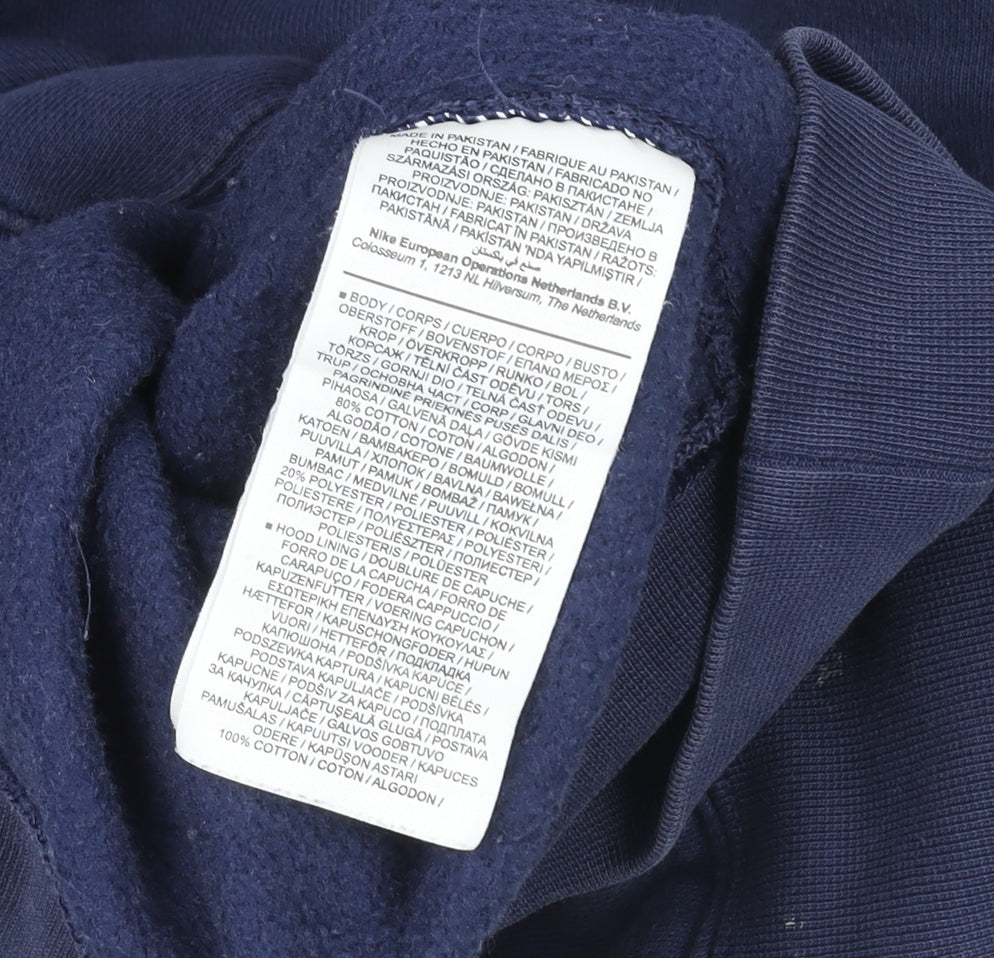 Mens UK S Regular Nike Blue Pullover Hoodie