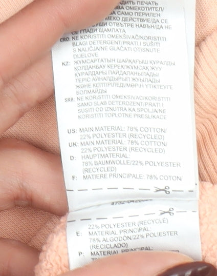 Adidas Womens Peach Hooded Pullover Sweatshirt L 78% Cotton Casual