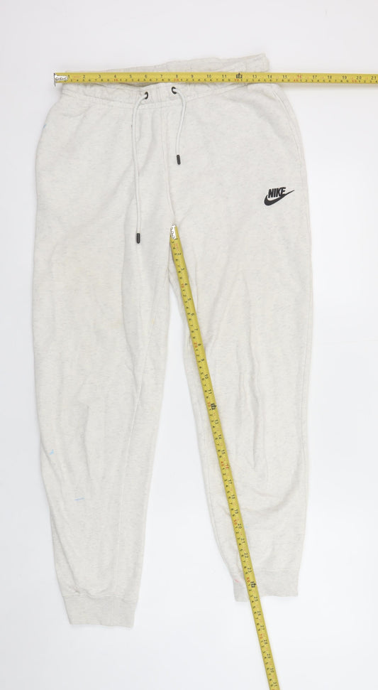 Nike Women’s Grey Jogger Sweatpants Small Elastic Waist Logo Sportswear