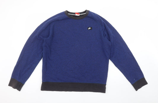 Womens UK M Regular Nike Blue Pullover Sweatshirt