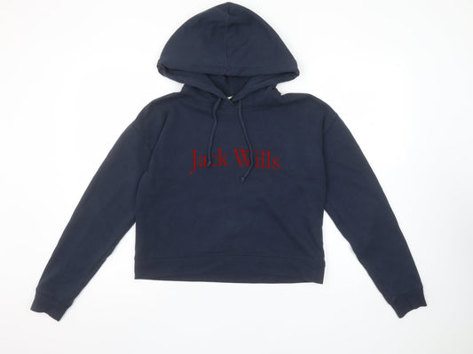 Womens UK 8 Regular Jack Wills Blue Pullover Hoodie