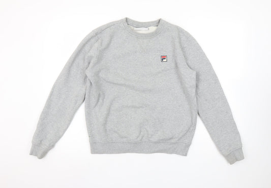 Womens UK S Regular FILA Grey Pullover Sweatshirt