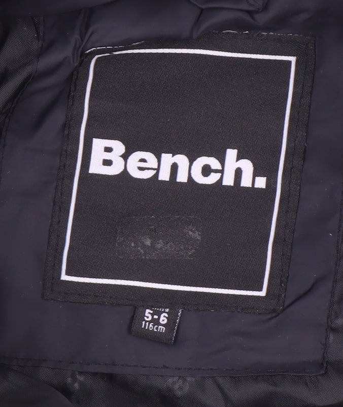 Additional view of Bench boys’ black green padded bodywarmer gilet 5-6 years full zip