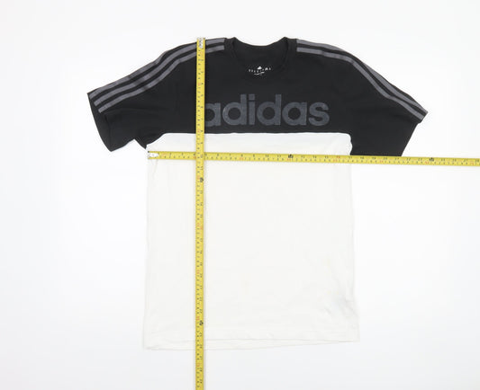Adidas Men’s Black White Climalite Cotton Colourblock T-Shirt XS