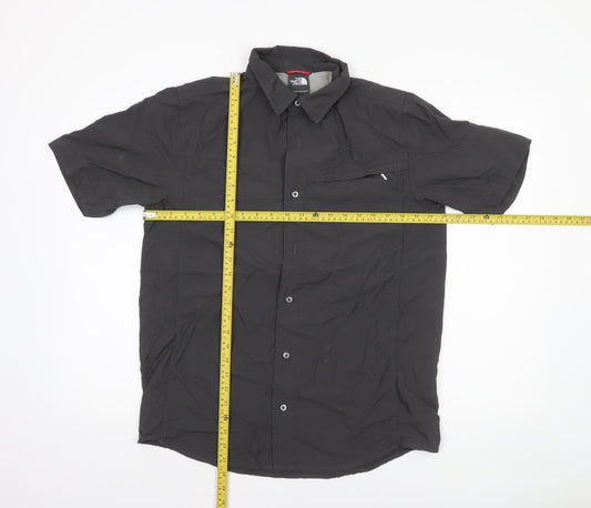 The North Face Men's Black Nylon Short Sleeve Button-Up Shirt M