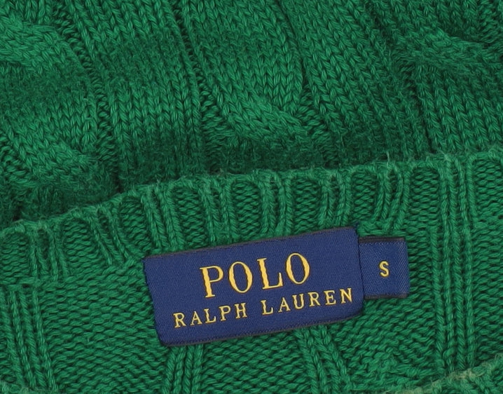 Polo Ralph Lauren Women’s Green Cable-Knit Cotton Jumper Size S