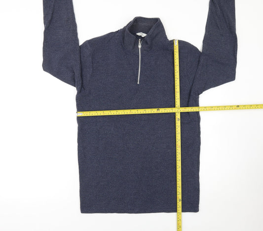 Next Men’s Blue 1/4 Zip High Neck Knit Sweatshirt Size S