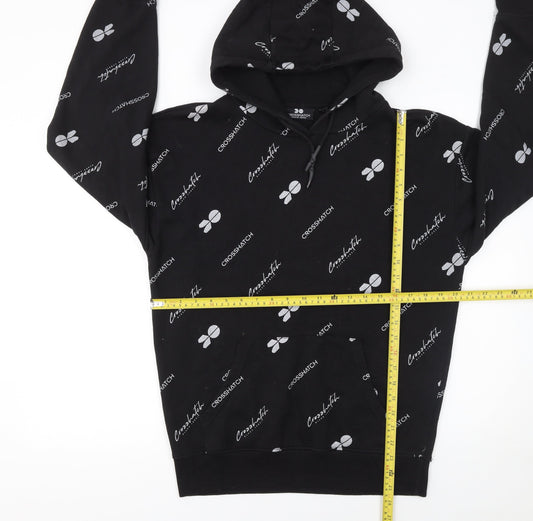 Crosshatch Men's Black Pullover Hoodie S Logo Graphic Fleece
