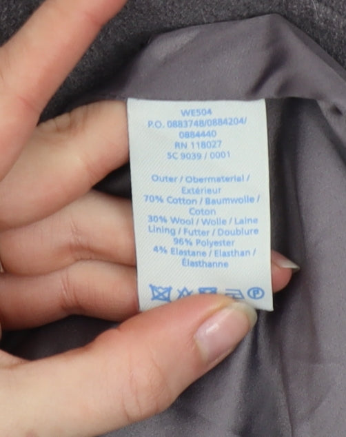 Womens UK Size 8 Regular Boden Grey Cotton Blend Jacket