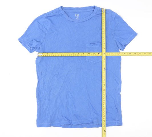 GAP Womens Blue XS Cropped Cotton Jersey T-Shirt