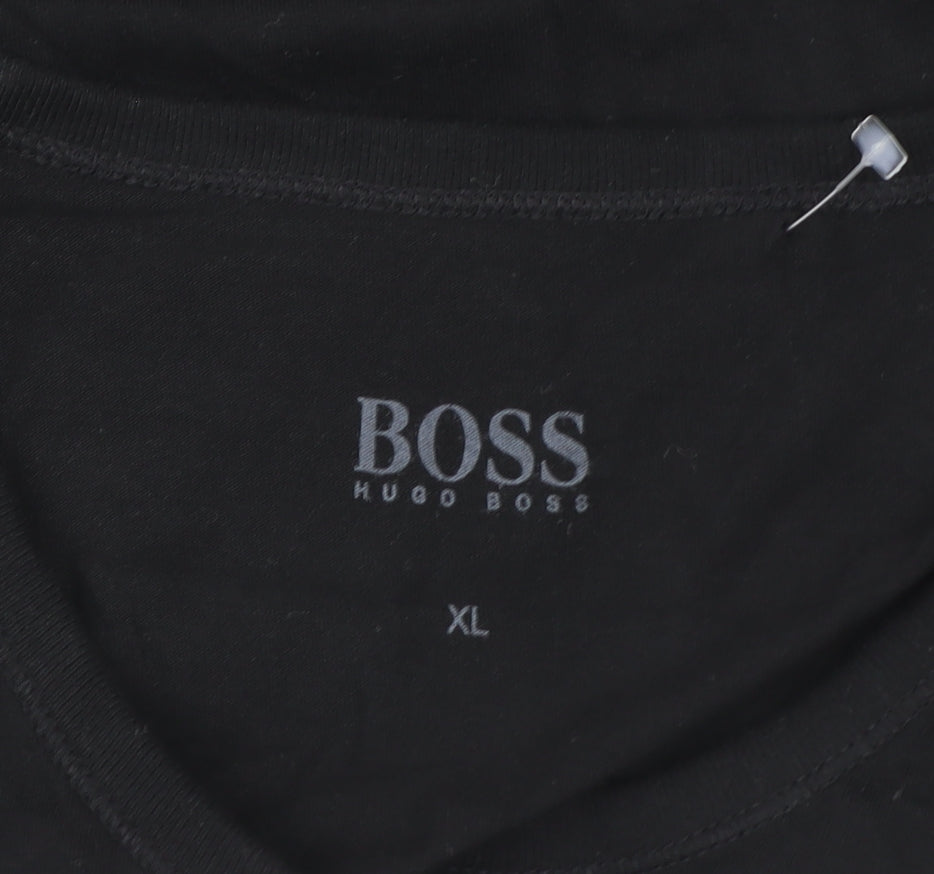 Hugo Boss Men's Black Cotton Crew Neck Short Sleeve T-Shirt XL