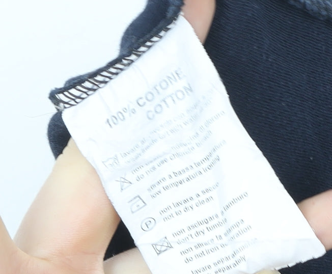 Hugo Boss Men’s Blue 3XL Cotton Geometric Polo Shirt