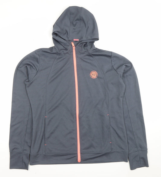 Womens UK XL Regular Diesel Grey Full Zip Hoodie