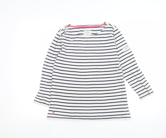 Womens UK Size 10 Joules White 100% Cotton T-Shirt