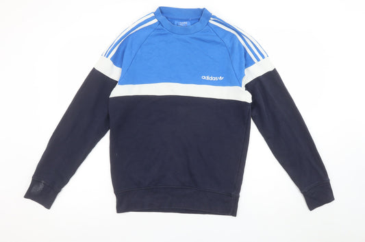 Mens UK XS Regular adidas Blue Pullover Sweatshirt