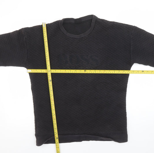 Hugo Boss Men's Black Quilted Cotton Sweatshirt Size L