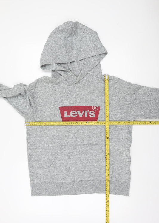 Levi's Womens Grey Logo Pullover Hoodie Size M Cotton Blend