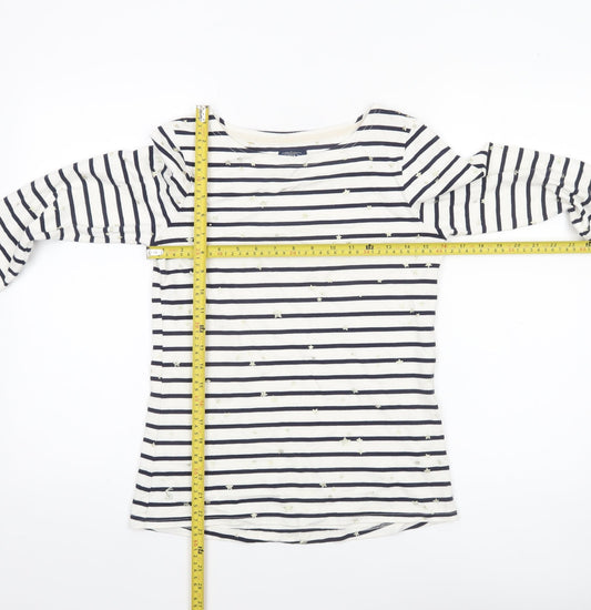 Womens UK Size 8 Joules Blue 100% Cotton T-Shirt