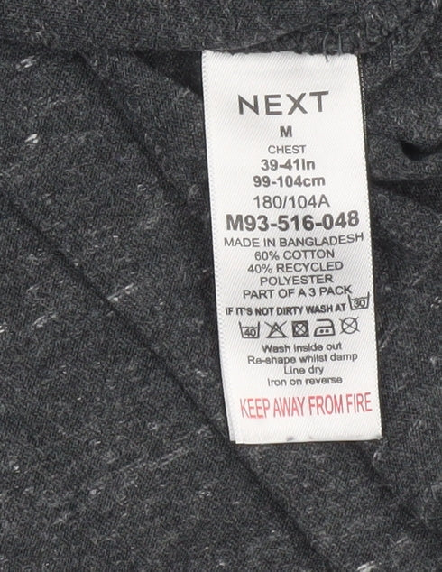 Next Men’s Grey Long Sleeve Crew Neck Cotton Blend Casual Top M