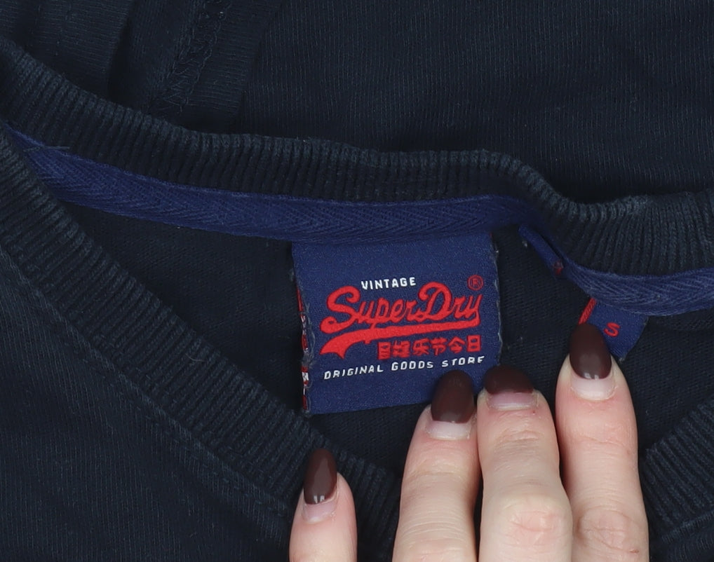 Superdry Women’s Black Cotton Logo T-Shirt Size S