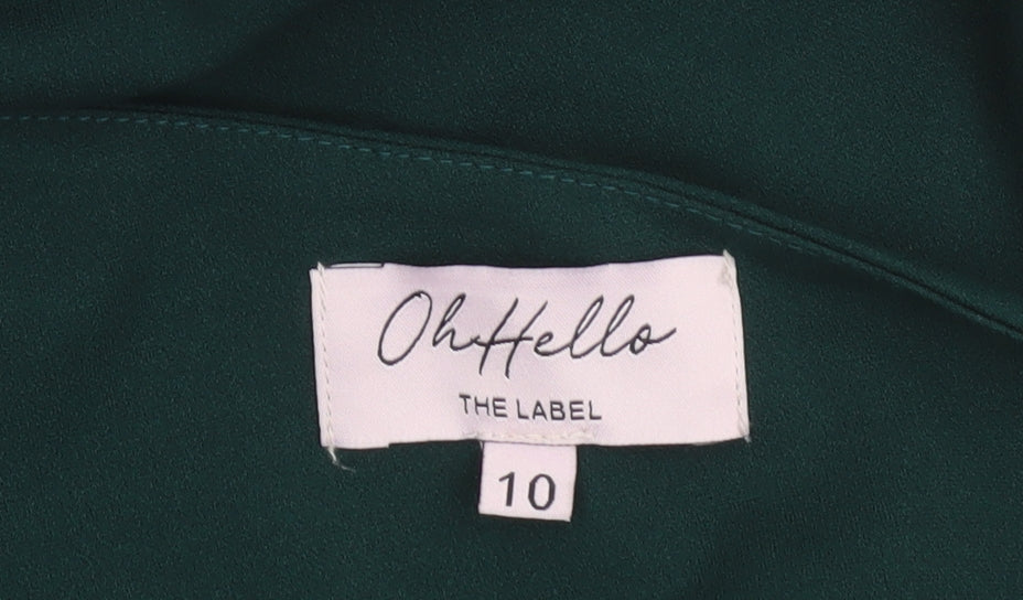 OhHello The Label Women’s Green One Shoulder Bodycon Midi Dress Size 10