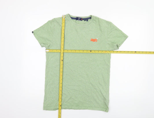 Superdry Men's Green Crew Neck Cotton Short Sleeve T-Shirt Size S