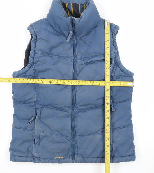 Womens UK Size XS Regular Joules Blue Polyamide Waistcoat