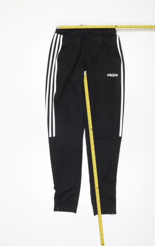 Adidas Men's Black Small Jogger Trousers with Ankle Zips