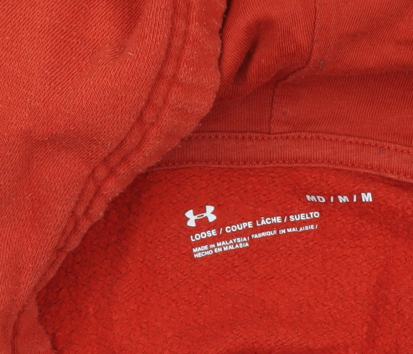 Mens UK M Relaxed Under armour Red Pullover Hoodie