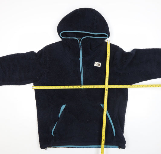 The North Face Men’s Blue Fleece Hoodie L 1/4 Zip Outdoor Pullover