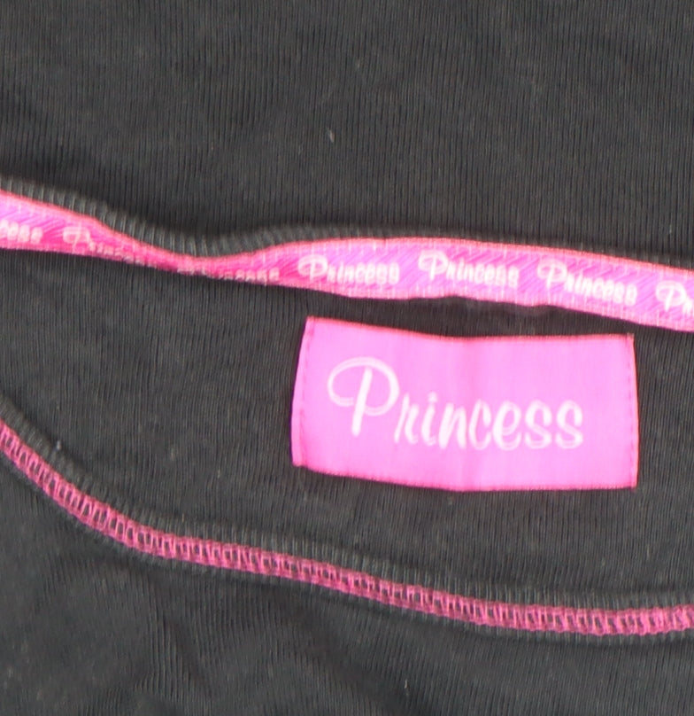 Additional view of Next girls’ black princess graphic 3/4 sleeve cotton t-shirt m