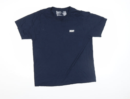Mens UK Size L DKNY Blue Cotton T-Shirt