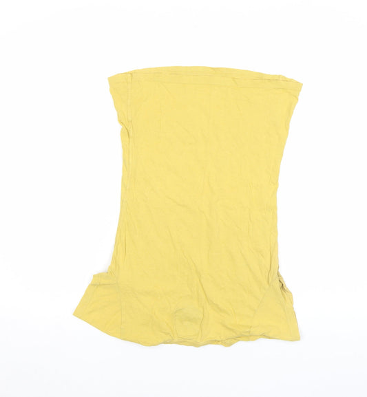 Superdry Women's Yellow Slim Fit T-Shirt Size S Short Sleeve Cotton