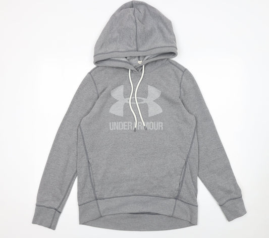 Mens UK S Relaxed Under armour Grey Pullover Hoodie